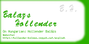 balazs hollender business card